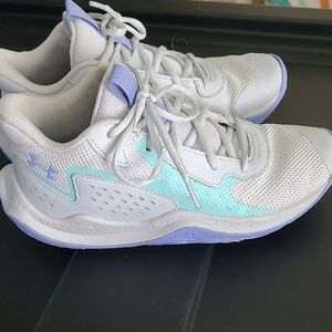 Under Armour Gray and Blue Athletic Shoes Breathable Design